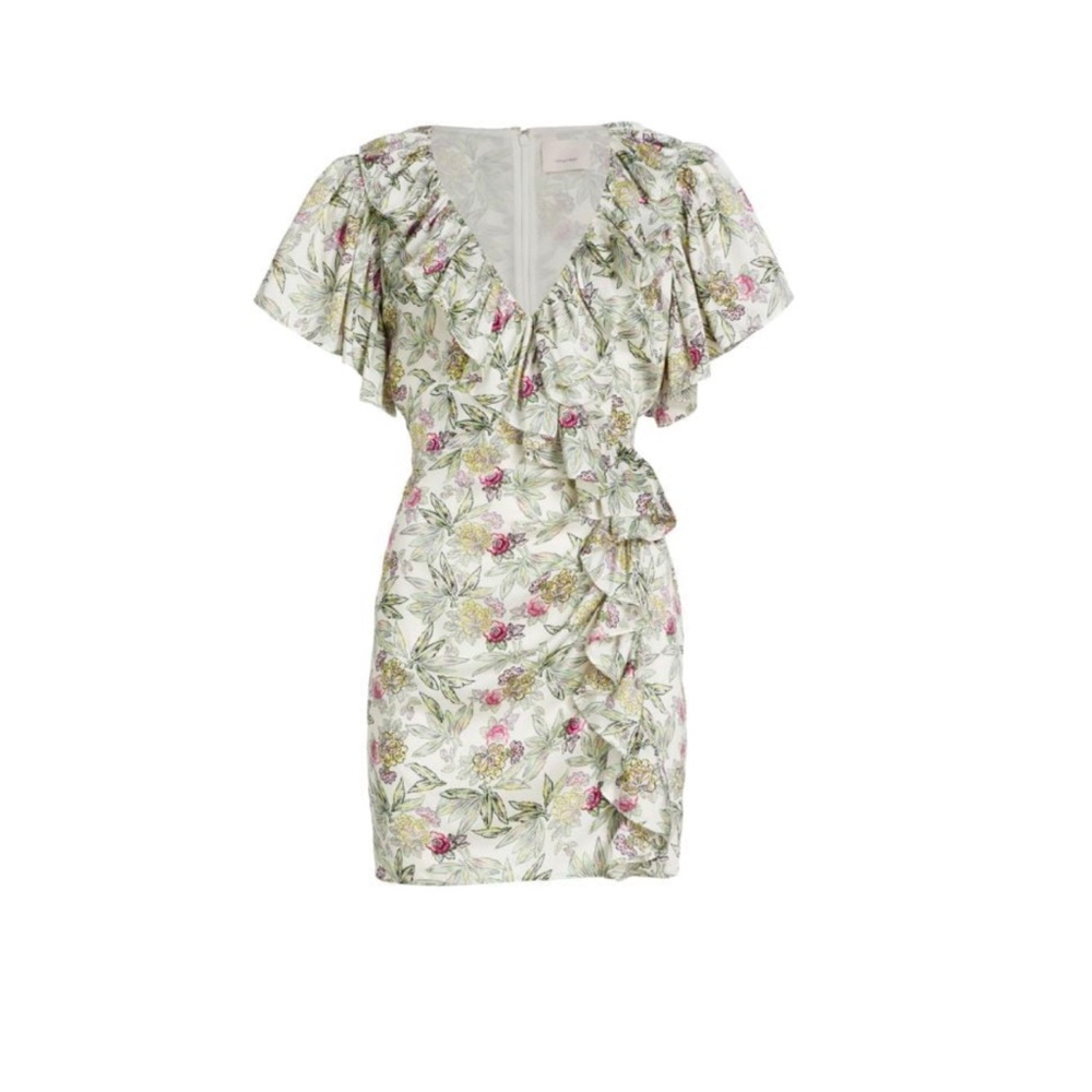 Floral Ruffle Cinq à Sept Mini Dress